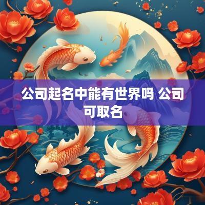 公司起名中能有世界吗 公司可取名