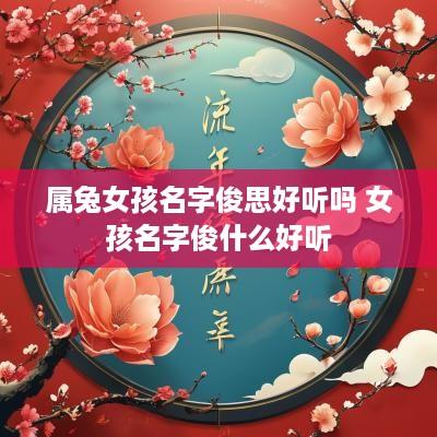 属兔女孩名字俊思好听吗 女孩名字俊什么好听