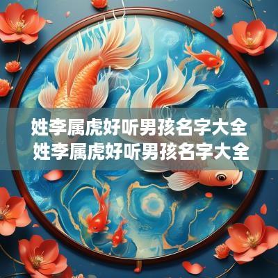 姓李属虎好听男孩名字大全 姓李属虎好听男孩名字大全四个字