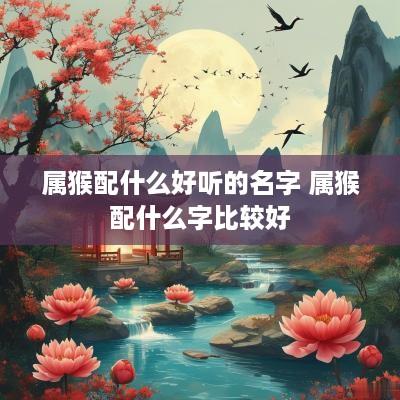 属猴配什么好听的名字 属猴配什么字比较好