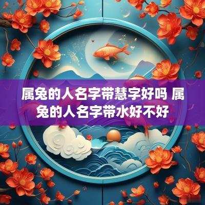属兔的人名字带慧字好吗 属兔的人名字带水好不好