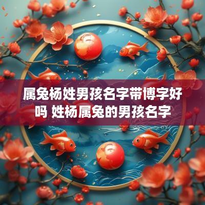 属兔杨姓男孩名字带博字好吗 姓杨属兔的男孩名字