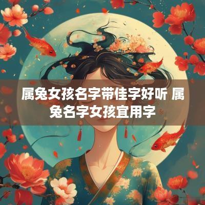 属兔女孩名字带佳字好听 属兔名字女孩宜用字