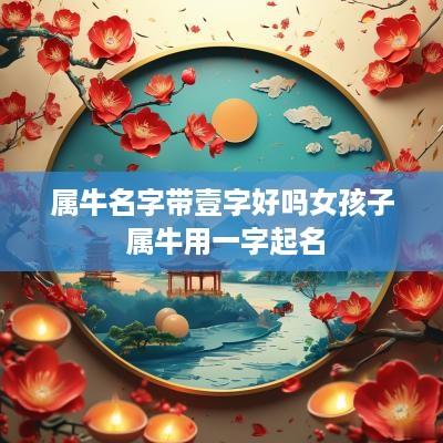 属牛名字带壹字好吗女孩子 属牛用一字起名