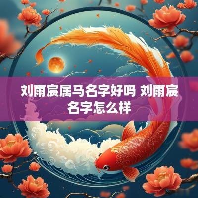 刘雨宸属马名字好吗 刘雨宸名字怎么样