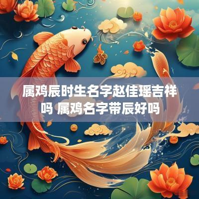 属鸡辰时生名字赵佳瑶吉祥吗 属鸡名字带辰好吗