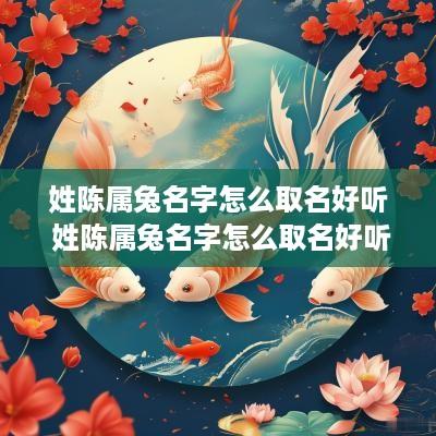 姓陈属兔名字怎么取名好听 姓陈属兔名字怎么取名好听点
