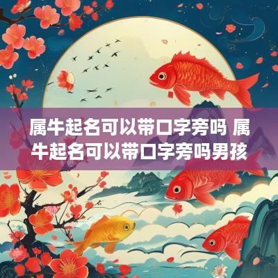 属牛起名可以带口字旁吗 属牛起名可以带口字旁吗男孩