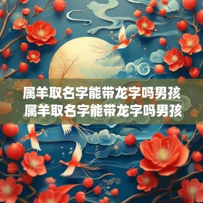 属羊取名字能带龙字吗男孩 属羊取名字能带龙字吗男孩子