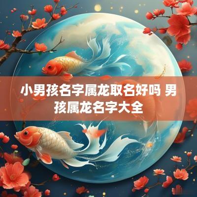 小男孩名字属龙取名好吗 男孩属龙名字大全