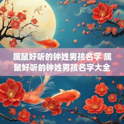属鼠好听的钟姓男孩名字 属鼠好听的钟姓男孩名字大全