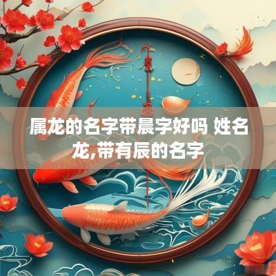 属龙的名字带晨字好吗 姓名龙,带有辰的名字