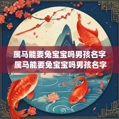 属马能要兔宝宝吗男孩名字 属马能要兔宝宝吗男孩名字怎么取