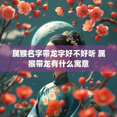 属猴名字带龙字好不好听 属猴带龙有什么寓意