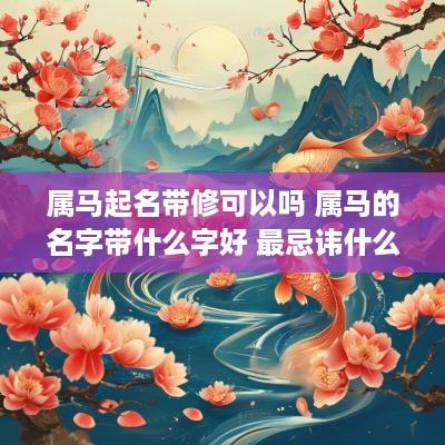 属马起名带修可以吗 属马的名字带什么字好 最忌讳什么