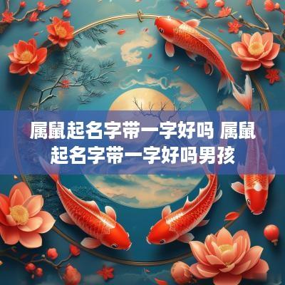 属鼠起名字带一字好吗 属鼠起名字带一字好吗男孩