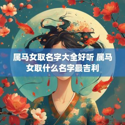 属马女取名字大全好听 属马女取什么名字最吉利