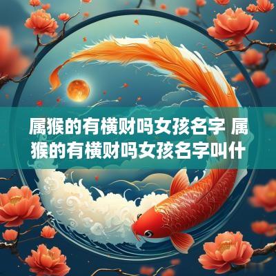 属猴的有横财吗女孩名字 属猴的有横财吗女孩名字叫什么