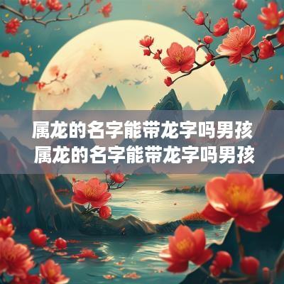 属龙的名字能带龙字吗男孩 属龙的名字能带龙字吗男孩怎么取