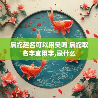 属蛇起名可以用昊吗 属蛇取名字宜用字,忌什么