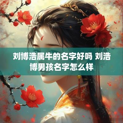 刘博浩属牛的名字好吗 刘浩博男孩名字怎么样