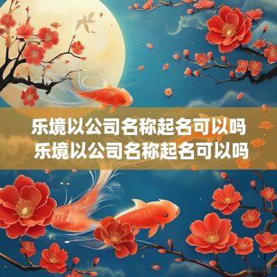 乐境以公司名称起名可以吗 乐境以公司名称起名可以吗