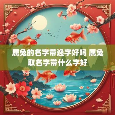 属兔的名字带逸字好吗 属兔取名字带什么字好