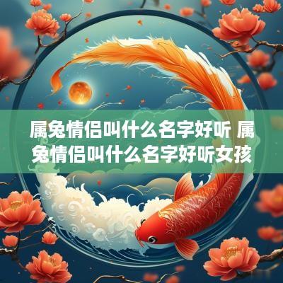 属兔情侣叫什么名字好听 属兔情侣叫什么名字好听女孩