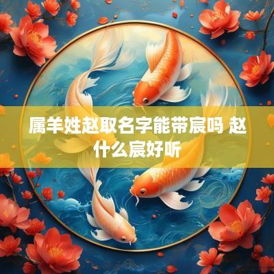属羊姓赵取名字能带宸吗 赵什么宸好听