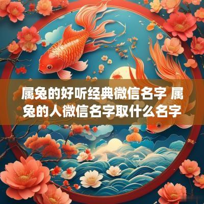 属兔的好听经典微信名字 属兔的人微信名字取什么名字好