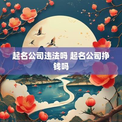 起名公司违法吗 起名公司挣钱吗