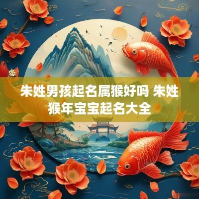 朱姓男孩起名属猴好吗 朱姓猴年宝宝起名大全
