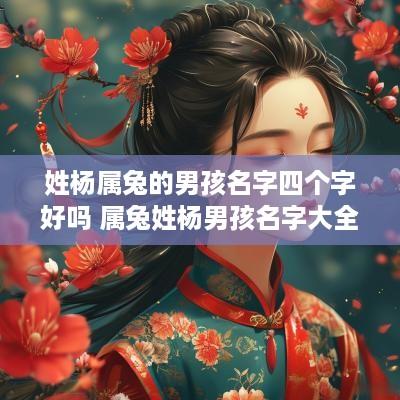 姓杨属兔的男孩名字四个字好吗 属兔姓杨男孩名字大全
