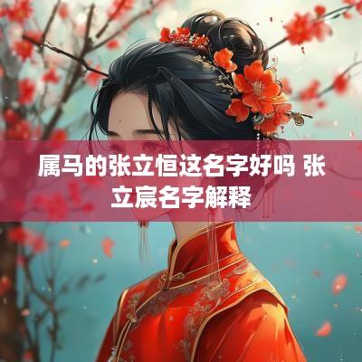属马的张立恒这名字好吗 张立宸名字解释