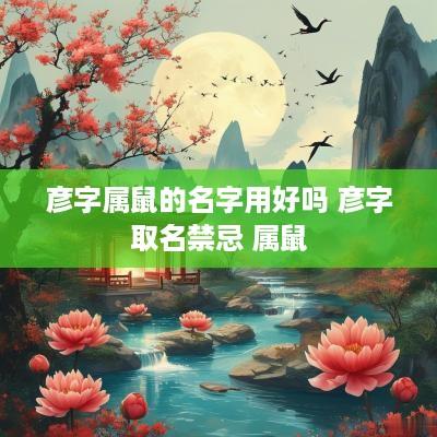 彦字属鼠的名字用好吗 彦字取名禁忌 属鼠