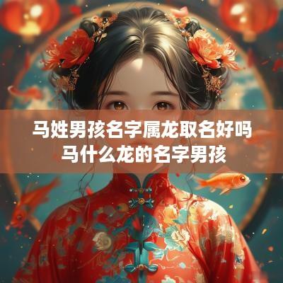 马姓男孩名字属龙取名好吗 马什么龙的名字男孩