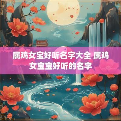 属鸡女宝好听名字大全 属鸡女宝宝好听的名字