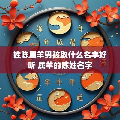 姓陈属羊男孩取什么名字好听 属羊的陈姓名字