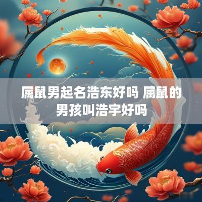 属鼠男起名浩东好吗 属鼠的男孩叫浩宇好吗