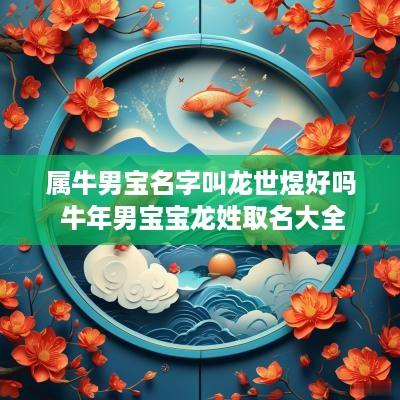 属牛男宝名字叫龙世煜好吗 蛇年男宝宝龙姓取名大全