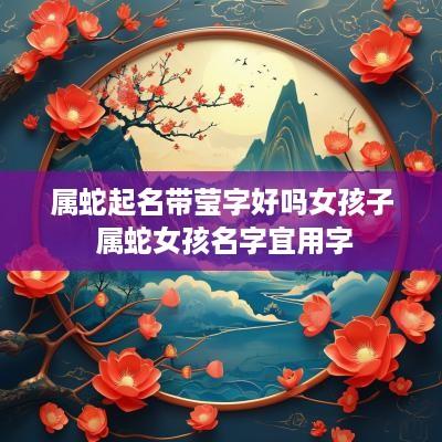 属蛇起名带莹字好吗女孩子 属蛇女孩名字宜用字