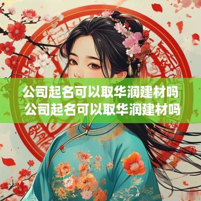 公司起名可以取华润建材吗 公司起名可以取华润建材吗怎么样