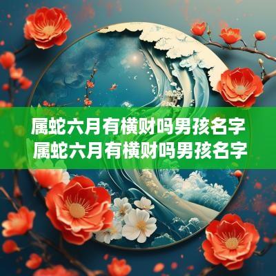 属蛇六月有横财吗男孩名字 属蛇六月有横财吗男孩名字叫什么