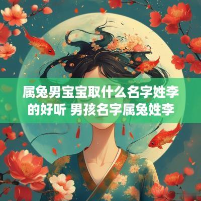属兔男宝宝取什么名字姓李的好听 男孩名字属兔姓李