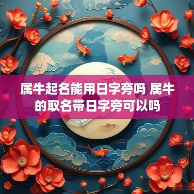 属牛起名能用日字旁吗 属牛的取名带日字旁可以吗