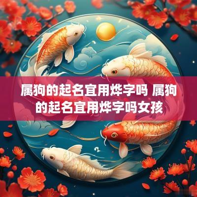 属狗的起名宜用烨字吗 属狗的起名宜用烨字吗女孩