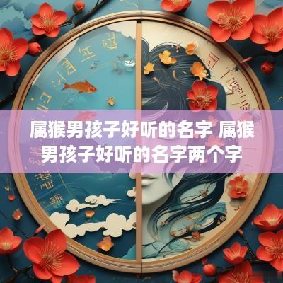 属猴男孩子好听的名字 属猴男孩子好听的名字两个字
