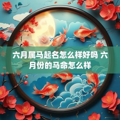 六月属马起名怎么样好吗 六月份的马命怎么样 六月属马起名怎么样好吗 六月份的马命怎么样