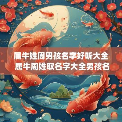 属牛姓周男孩名字好听大全 属牛周姓取名字大全男孩名字