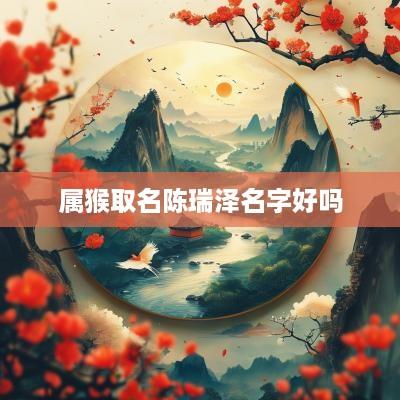 属猴取名陈瑞泽名字好吗